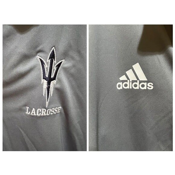 Adidas Mens Track Jacket Gray 1/4 Zip Activewear ASU Arizona State Sun Devils - Picture 5 of 12